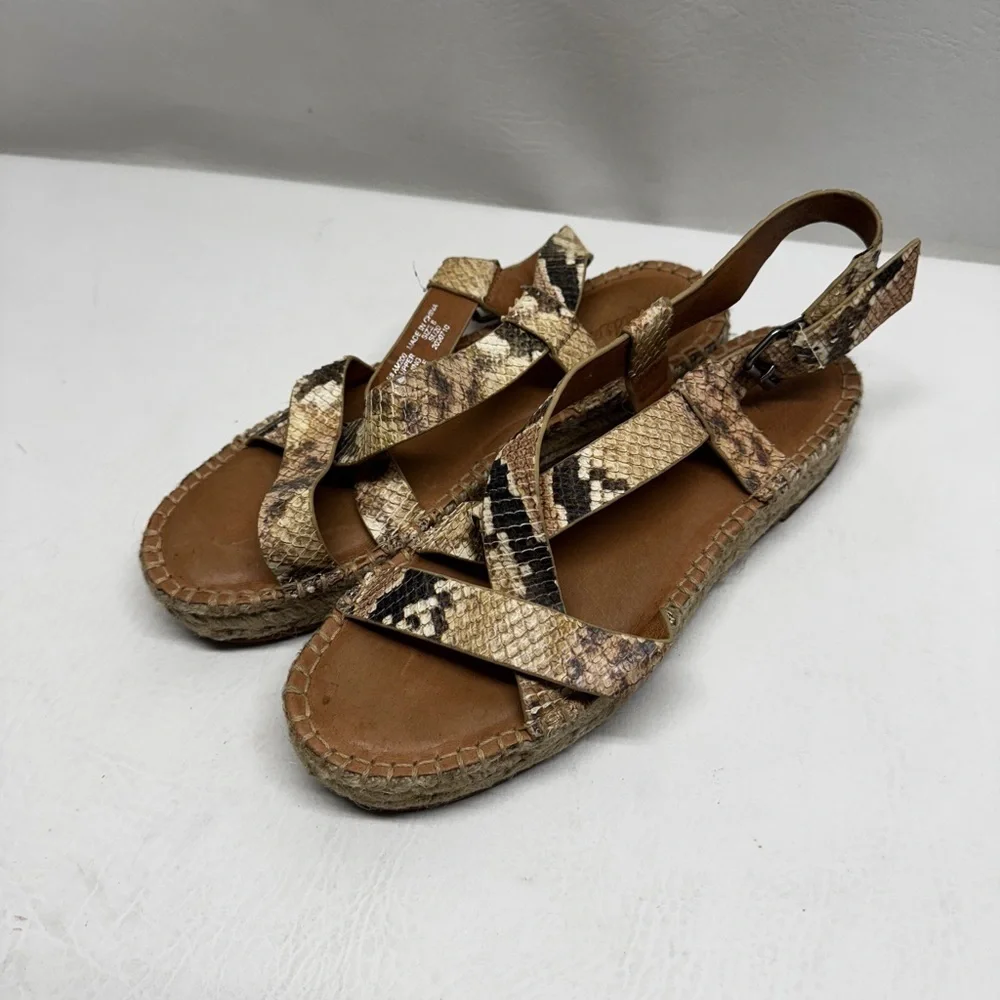Madewell Women's Snakeskin Espadrille Sandals size 8